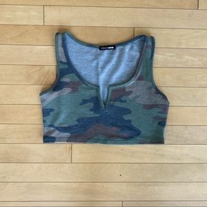cropped camo / army tank | fashion nova